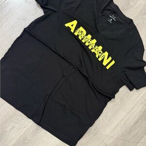Armani Exchange Black Tee with Yellow Logo